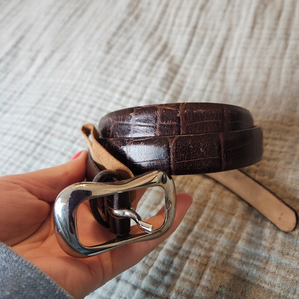 Harold Powell Made in Italy Genuine brown Leather Belt size L